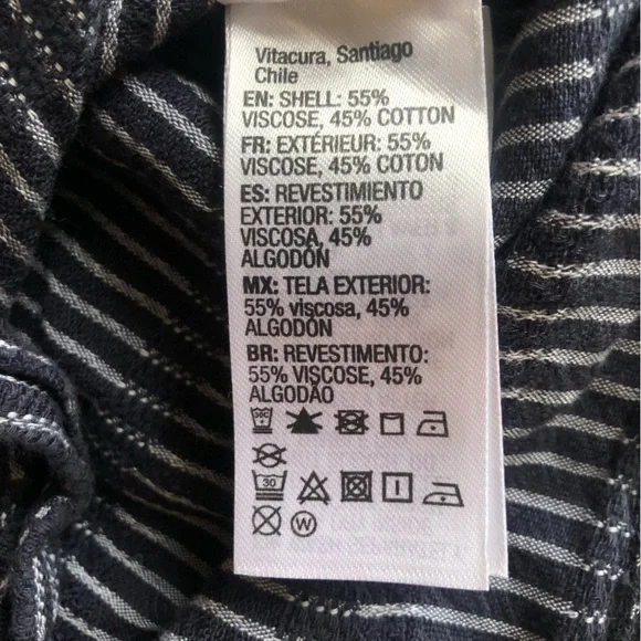 Roxy Navy and White Striped Top Large - Picture 10 of 10